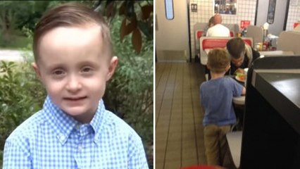 This little boy had the most beautiful reaction when he met a homeless man in a fast food restaurant