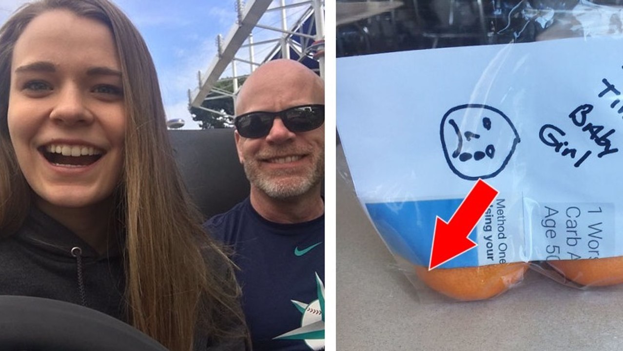 She was used to getting lunch notes from her dad but this was totally unexpected