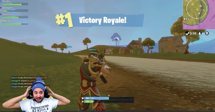 Fortnite : Gotaga signe un no scope très longue distance pour assurer le top 1 avec Squeezie