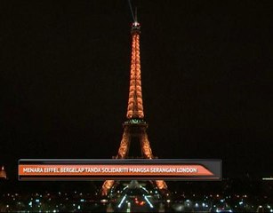 Menara Eiffel bergelap tanda solidariti mangsa