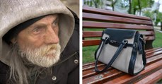 Obdachloser findet Handtasche voller Wertsachen, seine Reaktion verblüfft alle