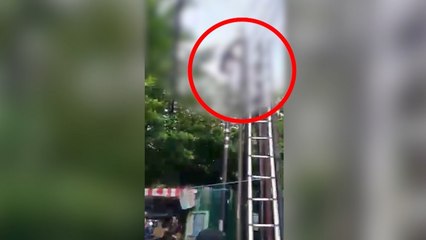 Detik-detik Teknisi Jaringan Internet di Makassar Jatuh Akibat Tersengat Listrik