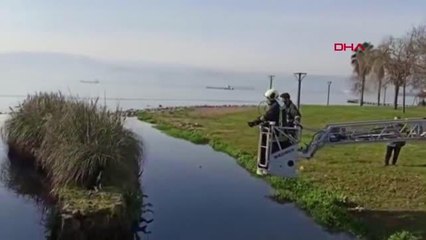 DEREDE MAHSUR KALAN KÖPEK İTFAİYE TARAFINDAN KURTARILDI