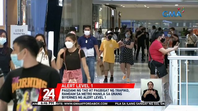 Pagdami ng tao at pagbigat ng trapiko, ramdam sa Metro Manila sa unang Biyernes ng Alert level 1 | 24 Oras