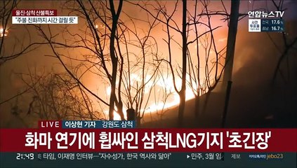 울진 산불에 삼척도 주민 대피령…LNG 저장소 확산 저지 중