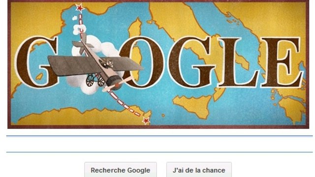 Traversée de la Méditerrannée : le 100ème anniversaire du vol de Roland Garros célébré en Doodle par Google