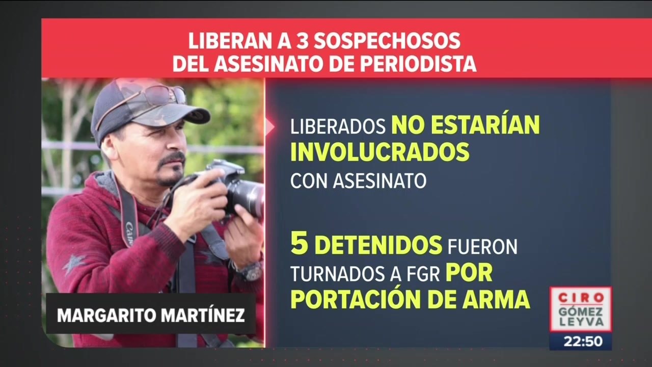 Liberan a tres sospechosos del asesinato de Margarito Martínez