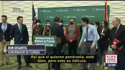 Gobernador de Florida arremete contra el uso de cubrebocas