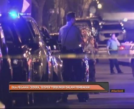 Dua pegawai polis cedera, suspek terbunuh dalam tembakan