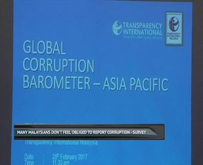 Many Malaysians don't feel obliged to report corruption - Survey