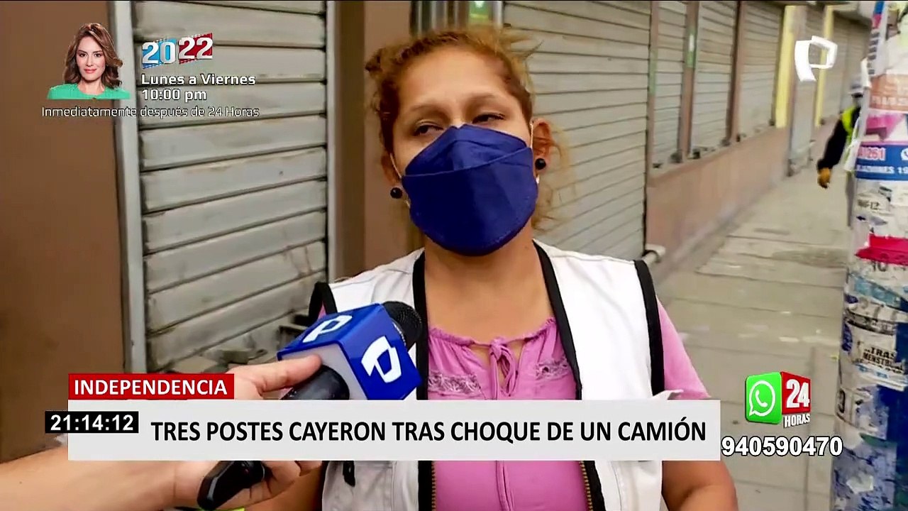 Independencia: tres postes cae tras choque de u...