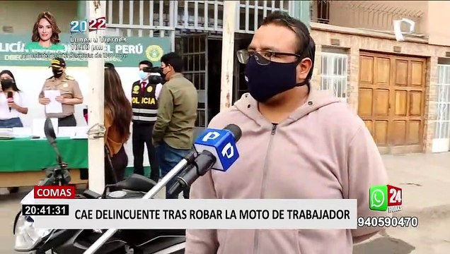 Comas: capturan a delincuentes que robaron la moto un trabajador de Sedapal