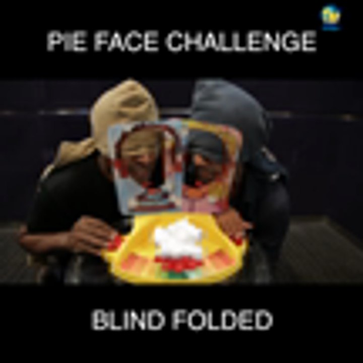 PIE FACE CHALLENGE: BLIND FOLDED