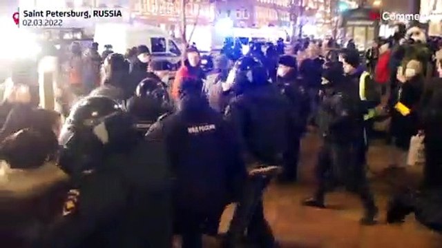 Dozens detained at anti-war rally in St. Petersburg