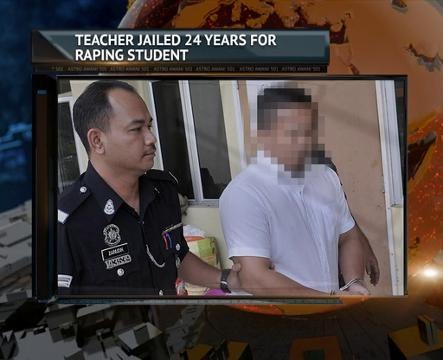 Teacher jailed 24 years for raping student