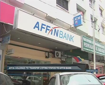 Is Affin allowed to transfer listing status from their holdings company to their subsidiary?