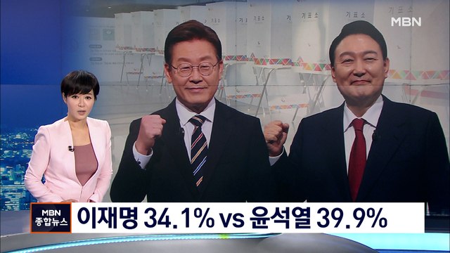 [MBN 여론조사] 이재명 34.1% vs 윤석열 39.9%…마지막 조사도 접전