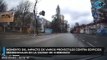 Momento del impacto de varios proyectiles contra edificios residenciales en la ciudad de Chernigov