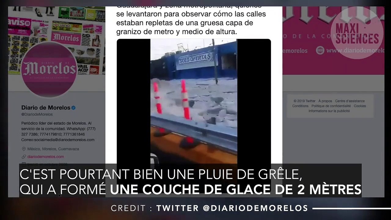 Un mur de glace s'est formé au Mexique après une pluie de grêle extrêmement violente