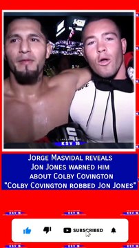 UFC 272 : Jorge Masvidal reveals Jon Jones warned him about Colby Covington Colby Covington robbed Jon Jones