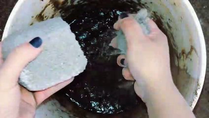 Crunchy gritty black concrete sand dry water crumble  Cr; Juju CrumblesASMR