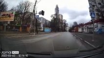 Dramatic dashcam footage shows Russian missile strike on Ukraine's Chernihiv