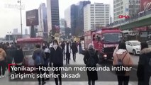 Yenikapı-Hacıosman metrosunda intihar girişimi; seferler aksadı