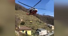 Orero (GE) - Uomo si ribalta con un trattore, soccorso con elicottero dai Vigili del Fuoco (03.03.22)