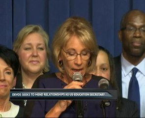 DeVos seeks to mend relationships
