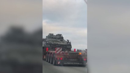 A huge convoy of British military vehicles spotted driving through Estonia