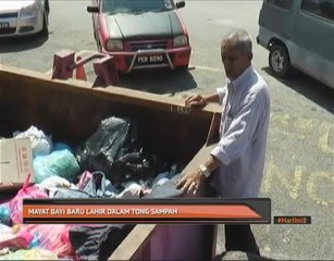 Mayat bayi baru lahir dalam tong sampah