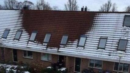 Une partie du toit de cette maison reste sans neige. Quand la police est entrée, elle a fait une incroyable découverte