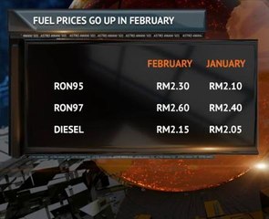 Fuel prices go up in February