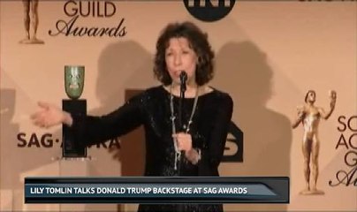 Lily Tomlin talks Donald Trump backstage at SAG Awards