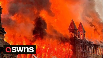 A fire has ripped through a historic 150-year-old building which was used in Peaky Blinders and Downton Abbey