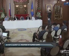 Duterte against US weapons in Filipino camps