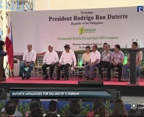 Duterte apologises for reported killing of S. Korean