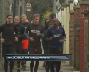 Prince Harry goes for a jog with homeless youngsters