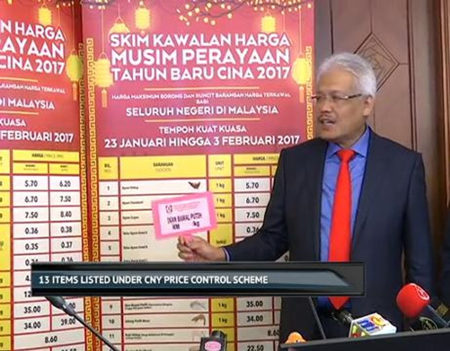 13 items listed under price control scheme