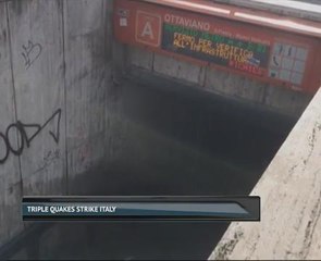 Triple quakes strike Italy