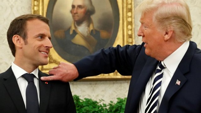 Emmanuel Macron réagit après le geste polémique de Donald Trump