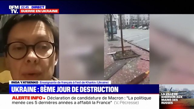 Inga Yatsenko, enseignante à Kharkiv, explique que les bombardements deviennent de plus en plus forts