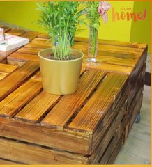 DIY : Table basse à partir de cagettes à pommes !