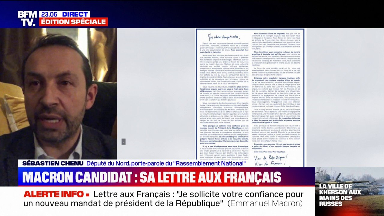 Sébastien Chenu: "Emmanuel Macron a fini la partie de cache-cache, il va maintenant falloir qu'il accepte le débat"