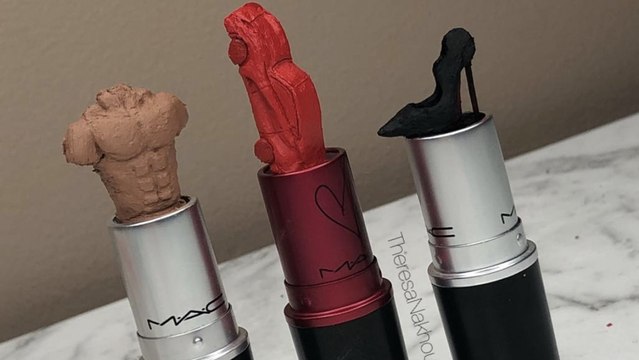 Elle réalise des sculptures sur rouges à lèvres complètement dingues