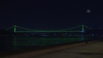 Fatih Sultan Mehmet Köprüsü, Yeşilay Haftası için ışıklandırıldı