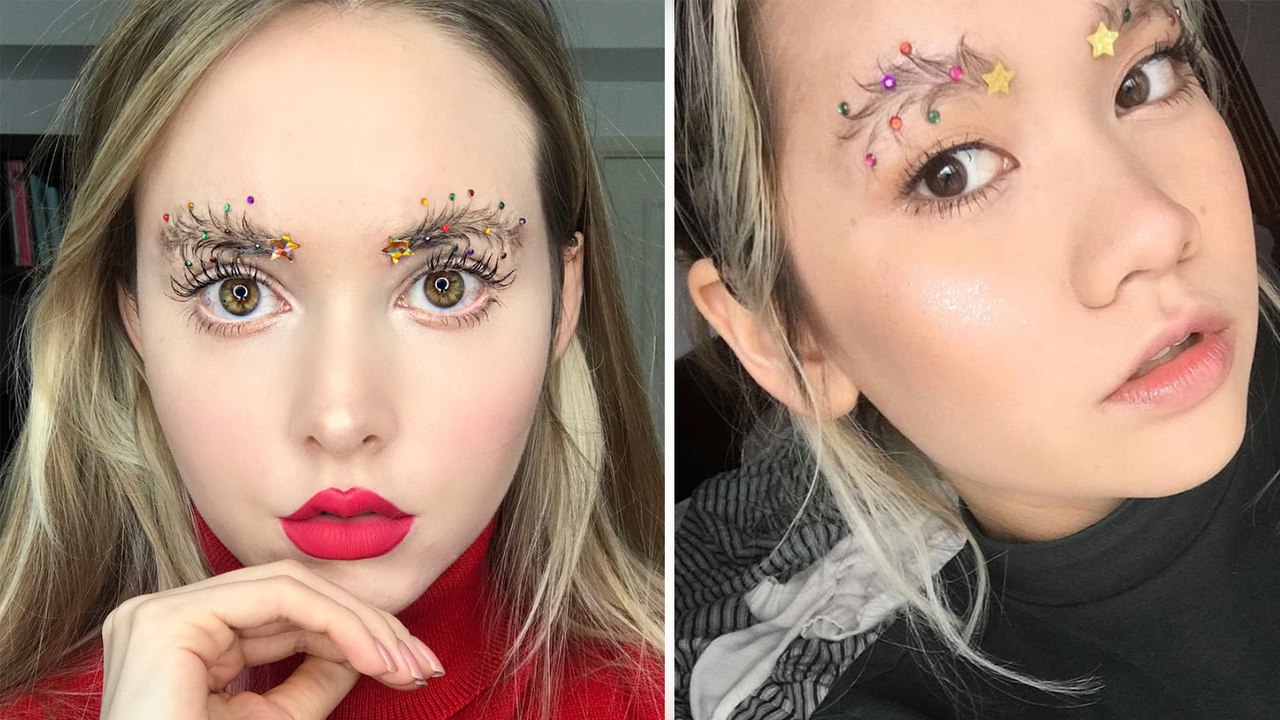 Elle transforme ses sourcils en sapin de Noël et c'est hilarant