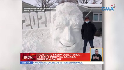 Higanteng snow sculptures ng isang Pinoy sa Canada, pinusuan online | UB