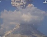 Mexican volcano spews gas, ash into sky