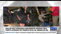 Brutal accidente vial deja varias personas heridas en San Pedro Sula